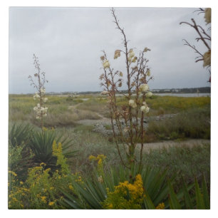 Carreau Nuages de plage et fleurs sauvages - île de chên