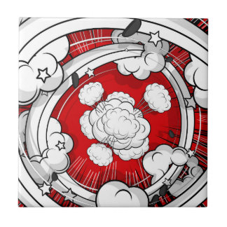 Carreau Nuages rouges de combat de style comique