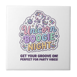 Carreau Nuit de Boogie de Licorne Gras Typographie Graphiq