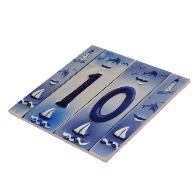 Carreau Numéro 10, Seaside Delft. (Côté)