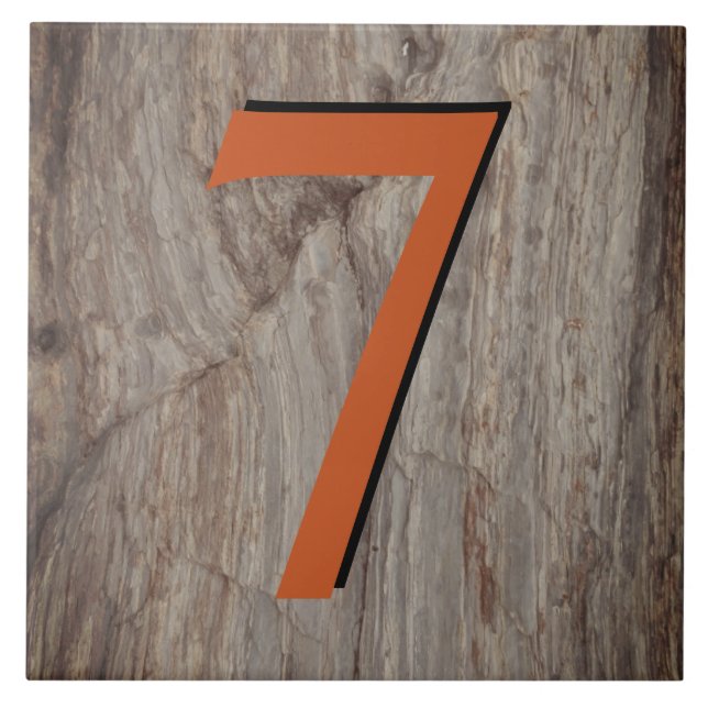 Carreau Numéro de la maison de lumière de cuivre Tuile 7 s (Devant)