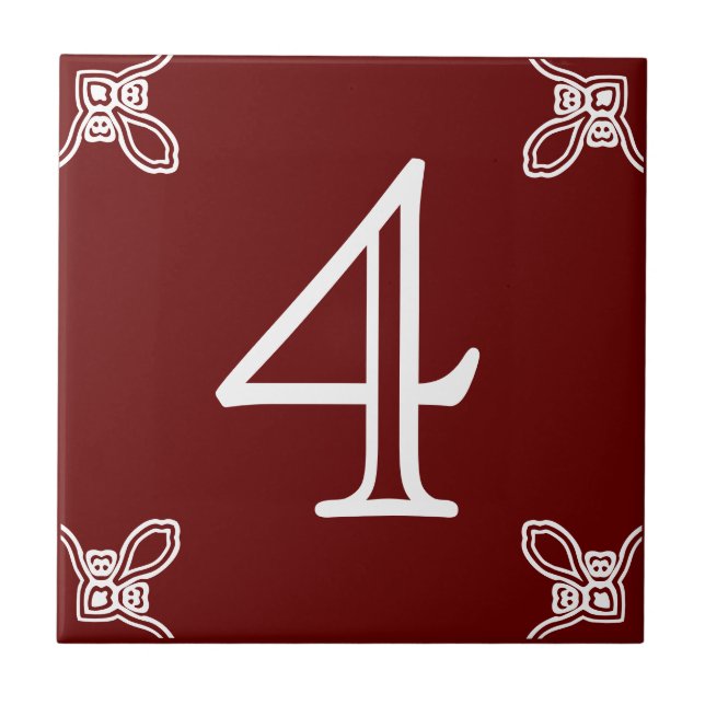 Carreau Numéro de la maison - Espagnol blanc sur carrelage (Devant)