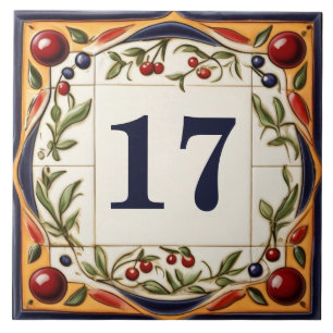 Carreau Numéro de la maison Plaque Signale rouge cerise Ar
