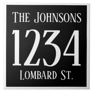 Carreau Numéro de maison avec la rue et le nom