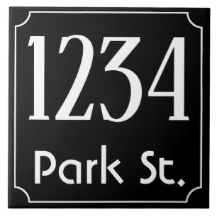 Carreau Numéro de maison avec rue