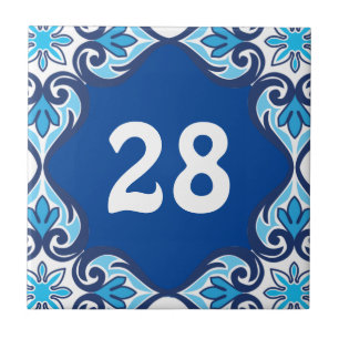 Carreau Numéro de maison, Azulejos bleu et blanc