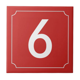 Carreau Numéro rouge ou plaque-lettre