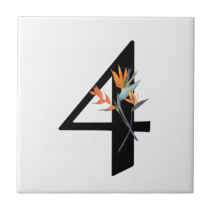 Carreau Numéros 4 Fleurs tropicales Carrelage en céramique