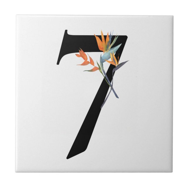 Carreau Numéros 7 Fleurs tropicales Carrelage en céramique (Devant)