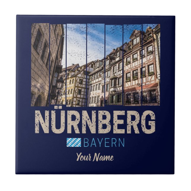 Carreau Nuremberg Bavière Vintage Allemagne Souvenir (Devant)