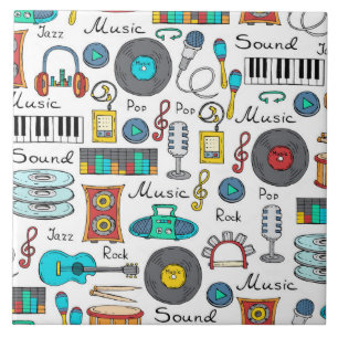 Carreau Objets musicaux illustrés