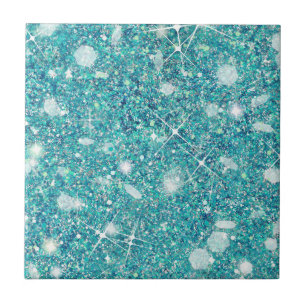 Carreau Ocean Blue Aqua Couleur Faux Parties scintillant s