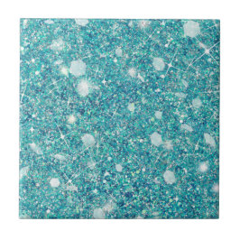 Carreau Ocean Blue Aqua Couleur Faux Parties scintillant s