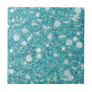Carreau Ocean Blue Aqua Couleur Faux Parties scintillant s
