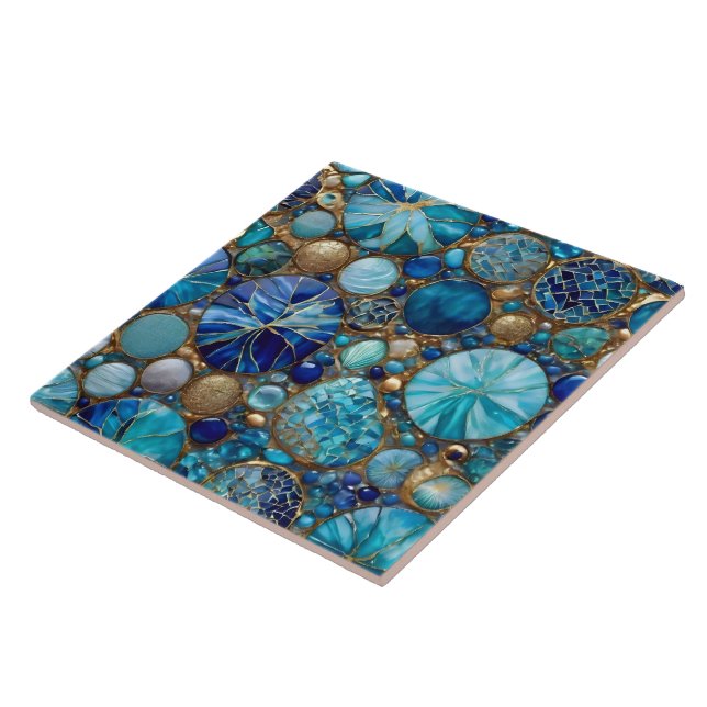 Carreau Ocean Blue Popular Beautiful Gold Collection (Côté)