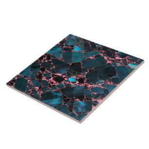 Carreau Ocean Blue Rose Gold Marble Collection tendance