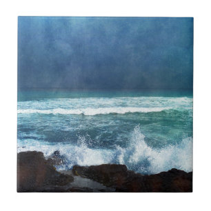 Carreau Océan hawaïen Waves Aqua Surf bleu Turquoise Mer d