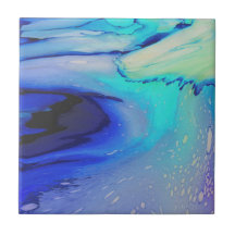 Océan moderne Eau Bleu Nautique Abstrait