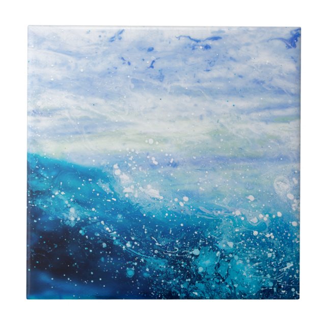 Carreau Ocean wave painting, sea foam (Devant)