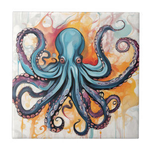 Carreau Octopus Abstrait coloré