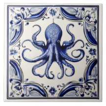 Octopus Blue and White Sea thème Beach House
