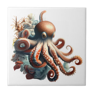 Carreau Octopus marine créatures marines chic
