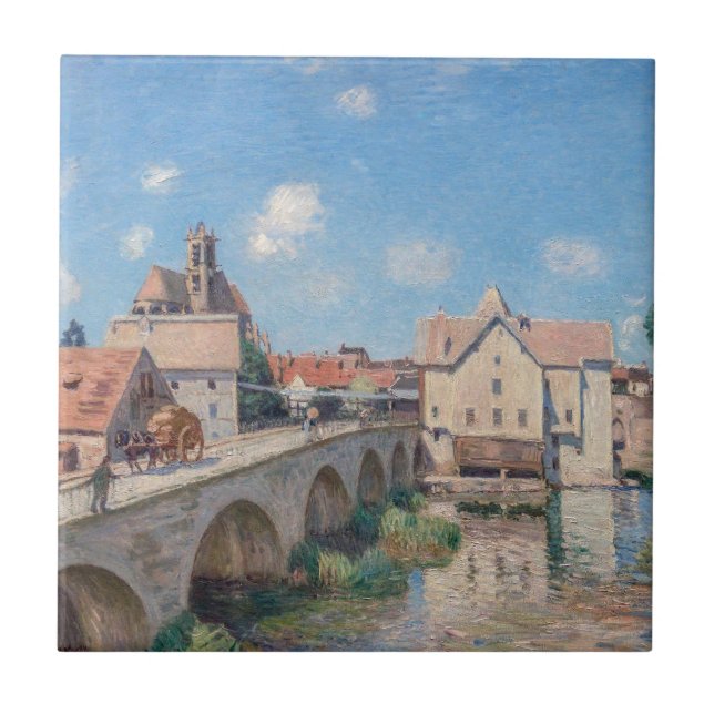 Carreau OEuvre d'Alfred Sisley - Le Pont de Moret (Devant)