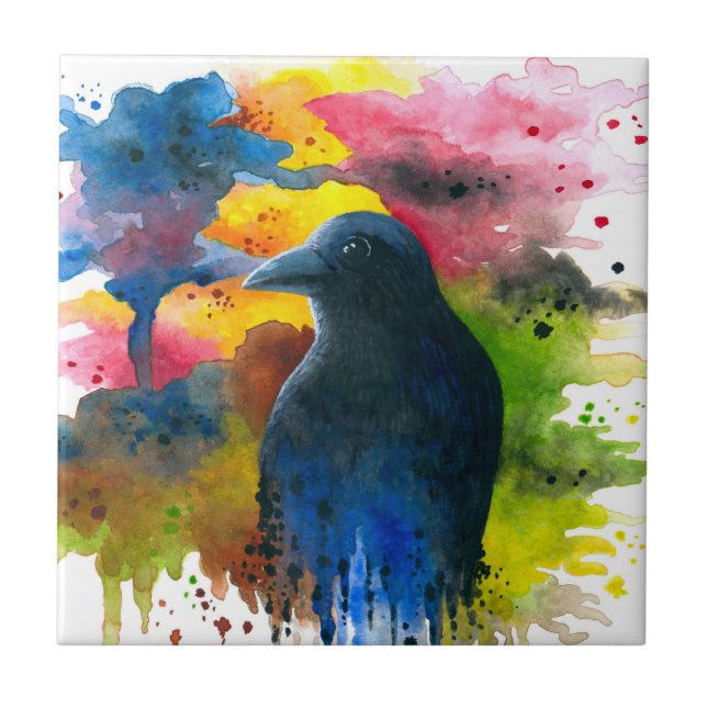 Carreau Oiseau corbeau 71 (Devant)