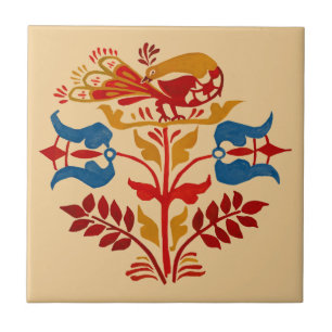 Carreau Oiseau d'art populaire vintage de Pennsylvanie sur