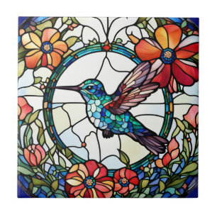 Carreau Oiseau de colibri Faux en verre tendu