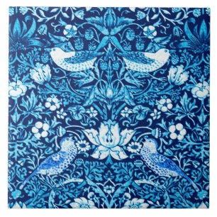 Carreau Oiseau de Nouveau d'art et tapisserie de fleur,