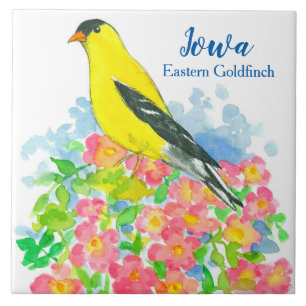 Carreau Oiseau d'État de Goldfinch de l'Iowa