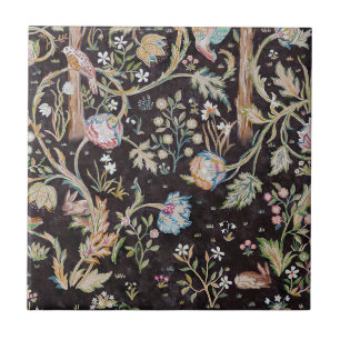 Carreau Oiseau et lapin dans le Jardin des Fleurs, William