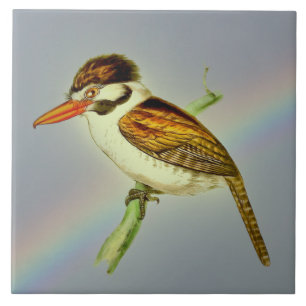 Carreau Oiseau vintage de Puff à oreille blanche avec cie