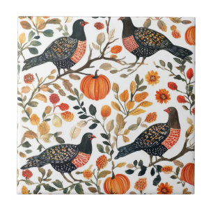 Carreau Oiseaux aquarelle boho – Inspiré de la nature arti