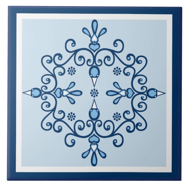 Carreau Oiseaux bleus oiseaux bleus et blancs (Devant)