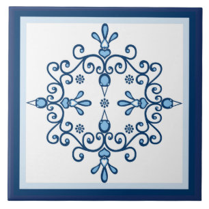 Carreau Oiseaux bleus oiseaux bleus et blancs sur blanc