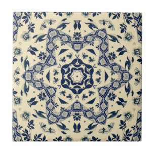 Carreau Oiseaux chinois ~ Abeilles ~ Fleurs ~ Delft ~ * ~