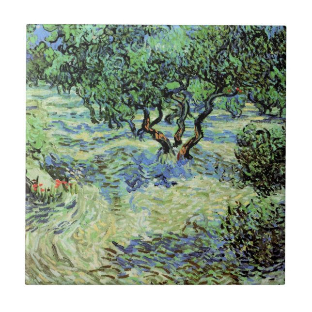 Carreau Olive Grove par Vincent van Gogh (Devant)