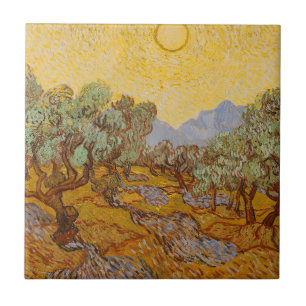 Carreau Oliviers de Van Gogh Ciel Soleil Jaune