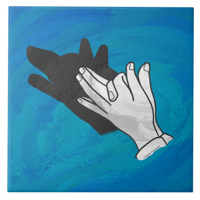 Carreau Ombre de loup sur bleu (Devant)