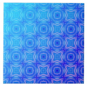 Carreau Ondes de sirènes bleues, Turquoises, violettes et 