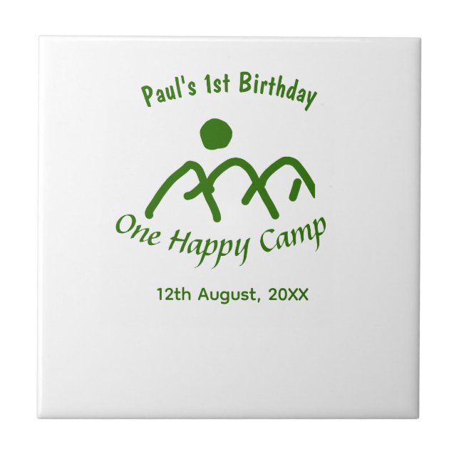Carreau One happy camp green mountain sun 1st birthday  (Devant)