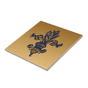 Carreau Or vintage Fleur de lis