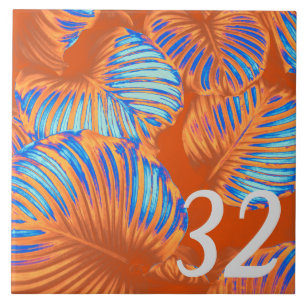 Carreau Orange brûlée et bleu électrique