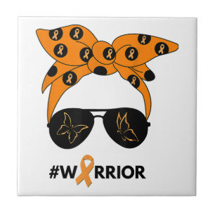 Carreau Orange Ruban Rein Cancer Guerrier Bandana Unbrea