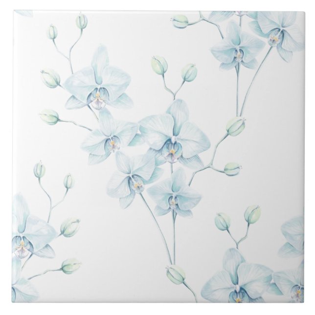 Carreau Orchidée bleue douce (Devant)