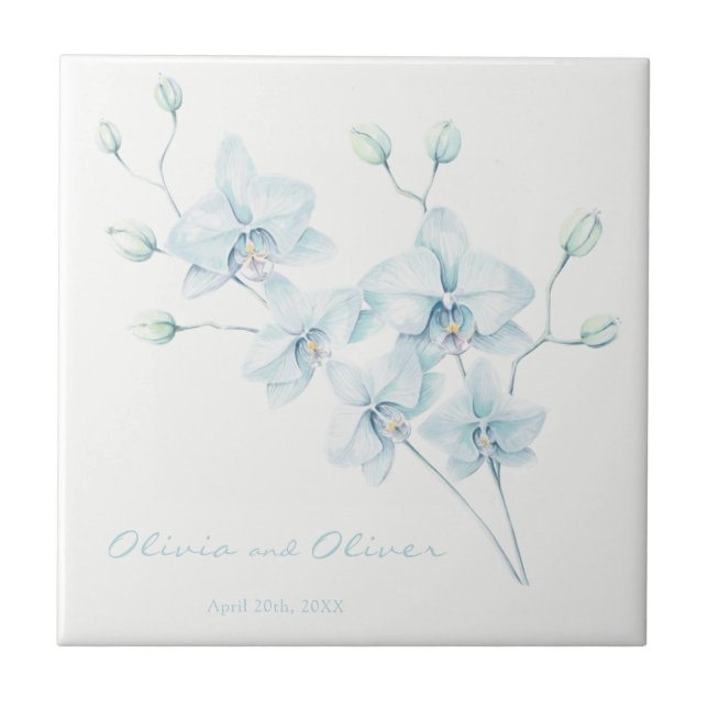 Carreau Orchidée bleue douce (Devant)