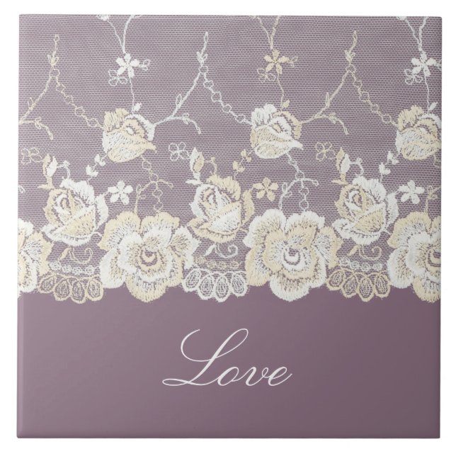 Carreau Orchidée violette florale romantique Amour (Devant)