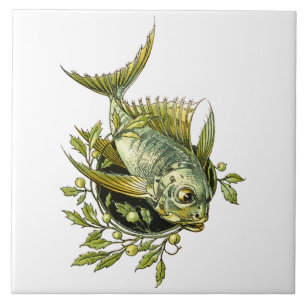 Carreau Ornement de poisson Art nouveau